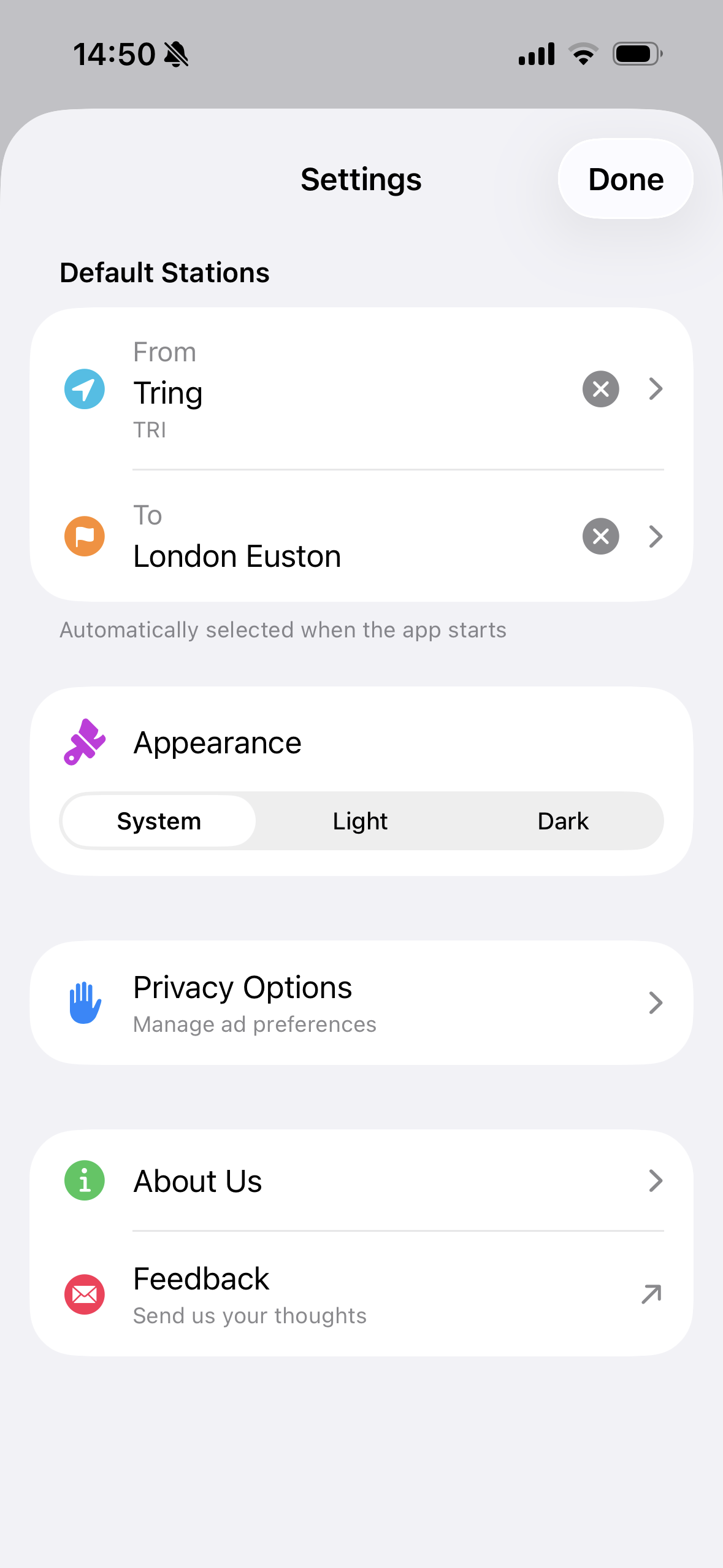 Fastest Train Settings