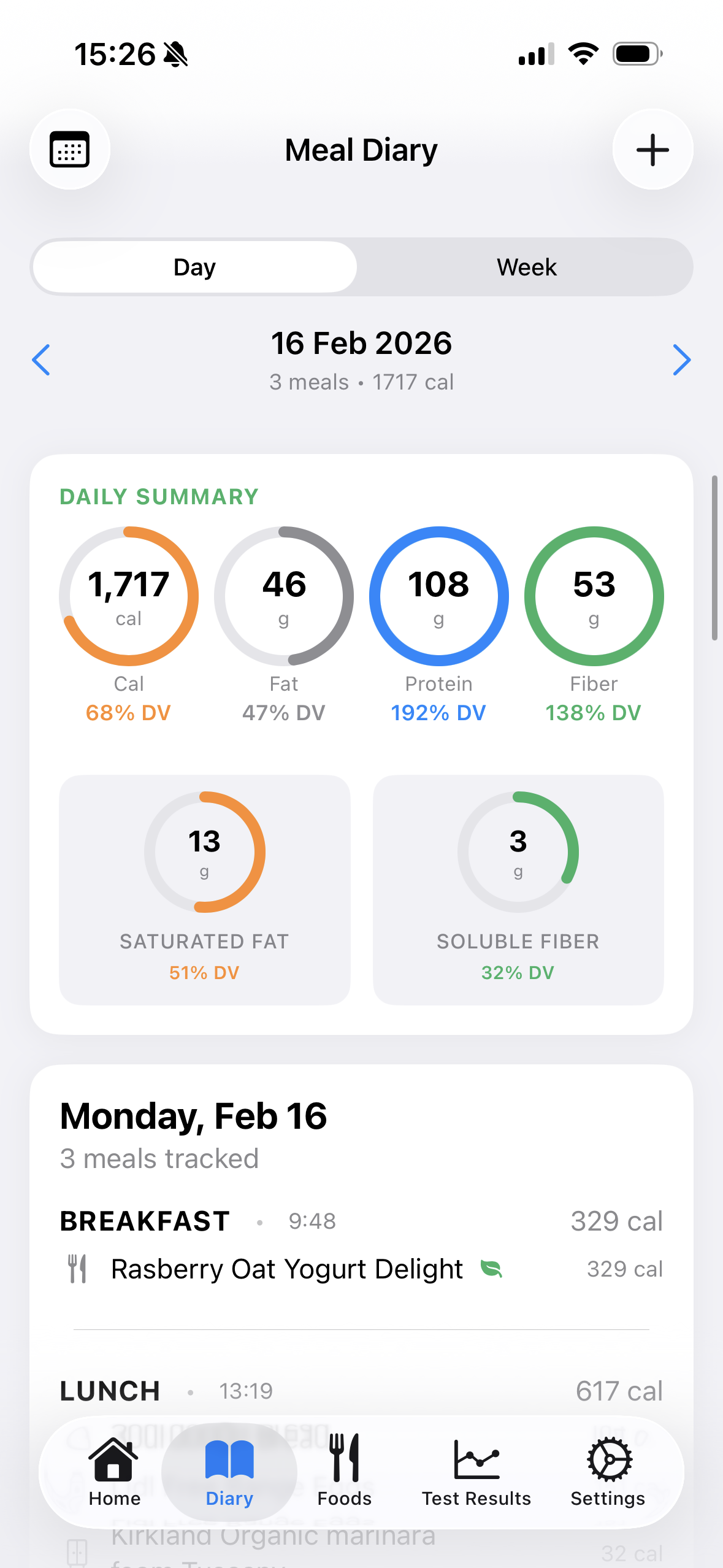 Heart Tracker Meal Diary